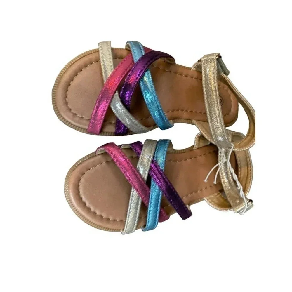 NEW Girl Sandals Colorful US Toddler 5 Spring Summer Ready Dress Sandals